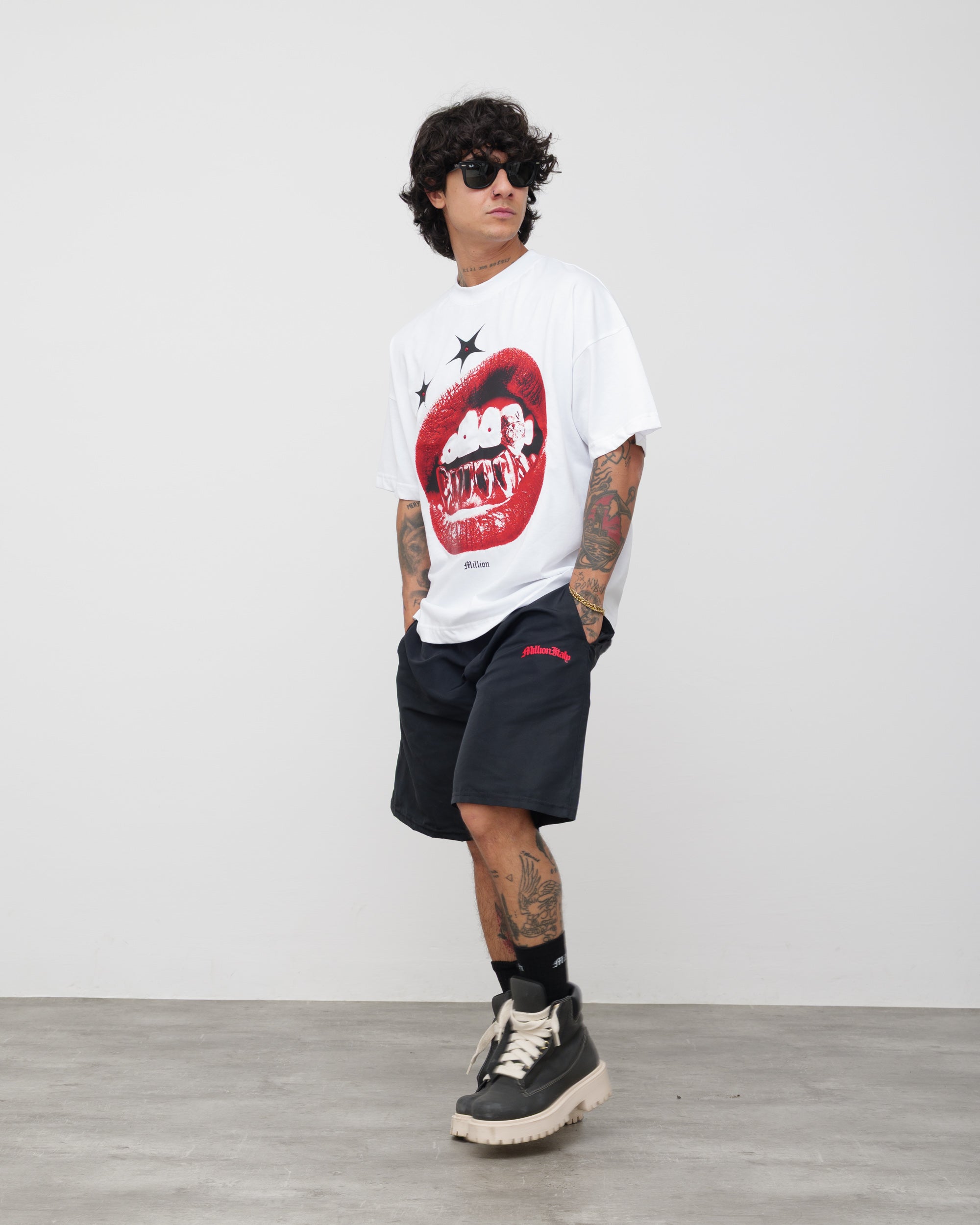 Tech Shorts Black - Red Logo