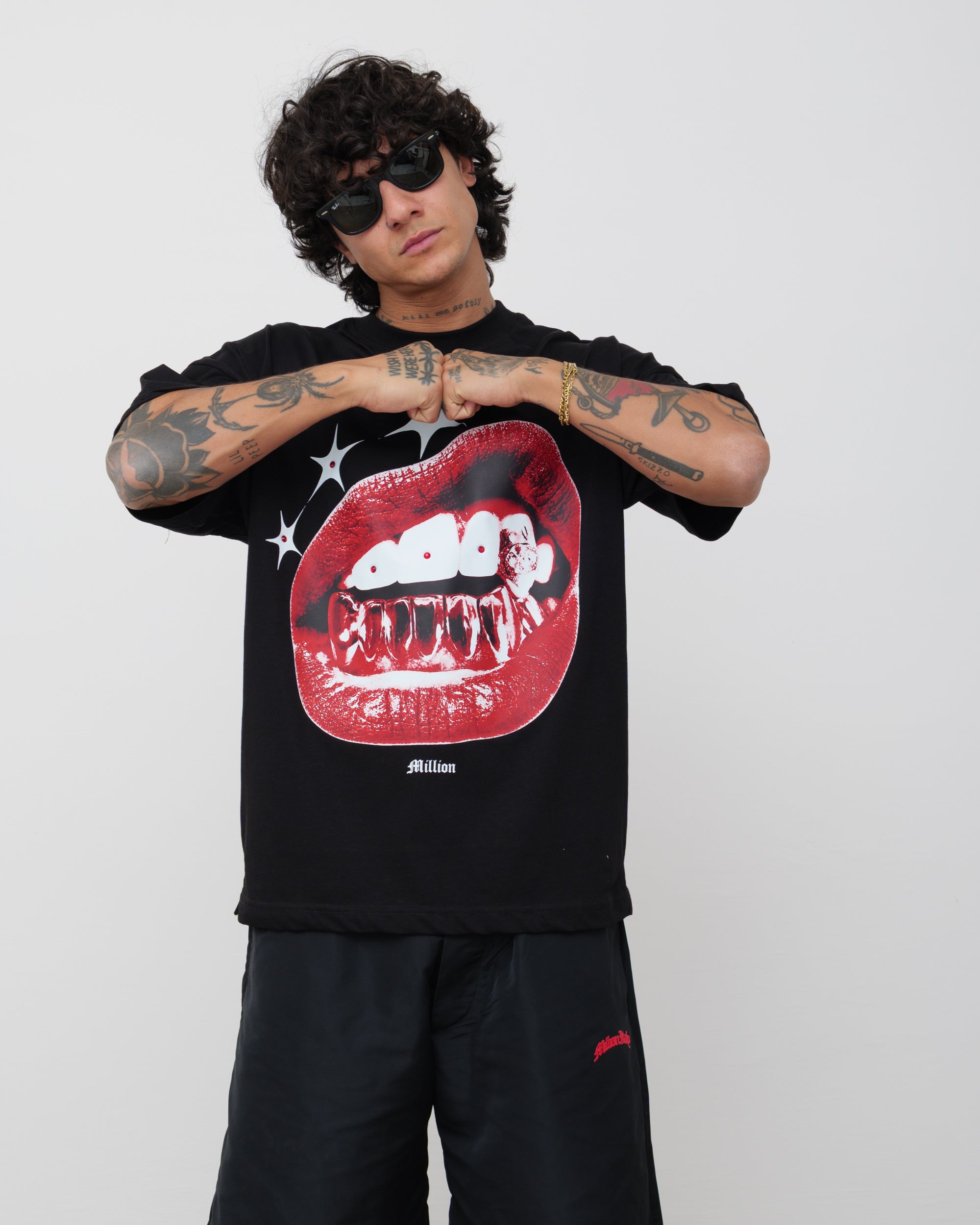 Lips Black T-Shirt