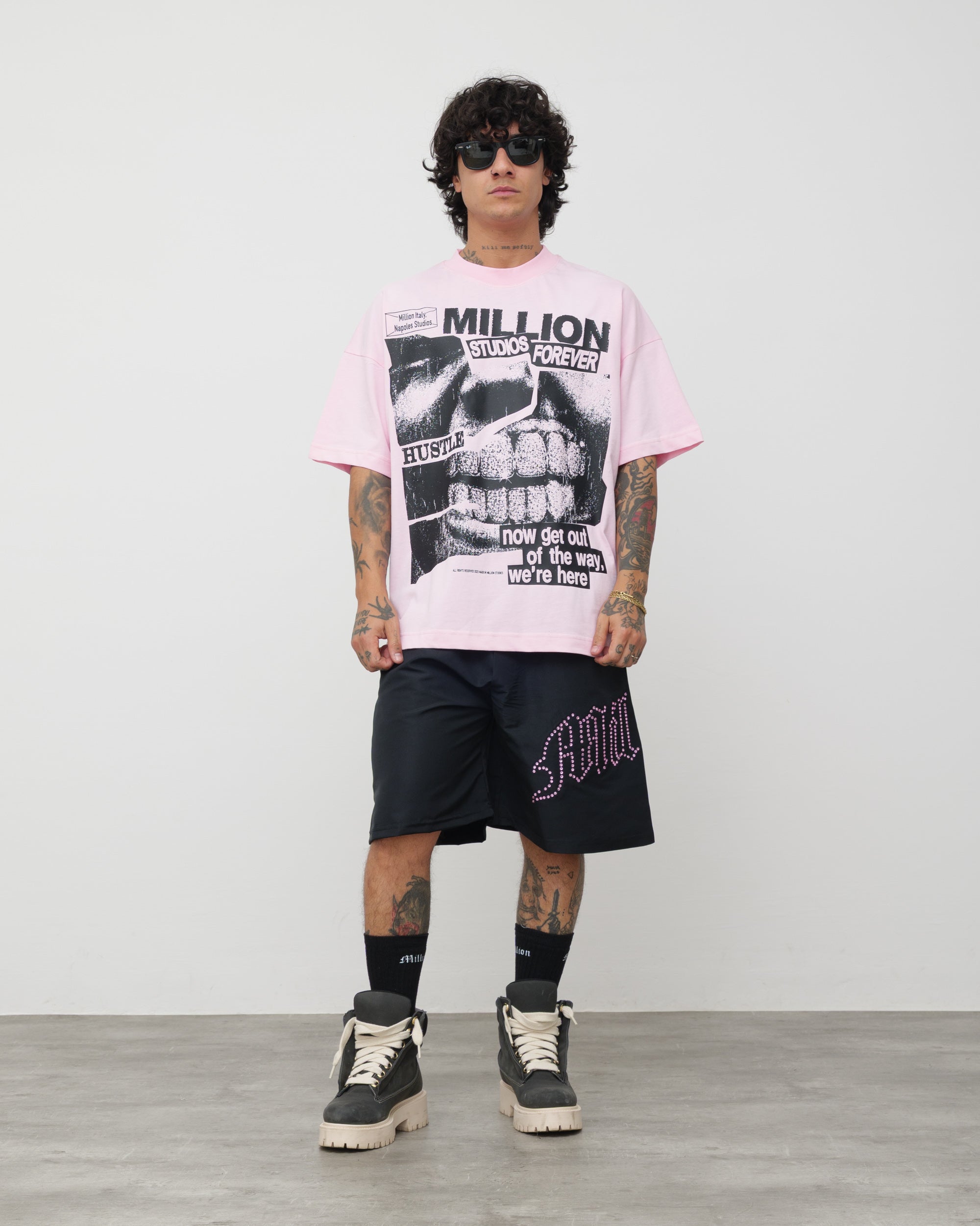 Tech Shorts Black - Pink Diamond