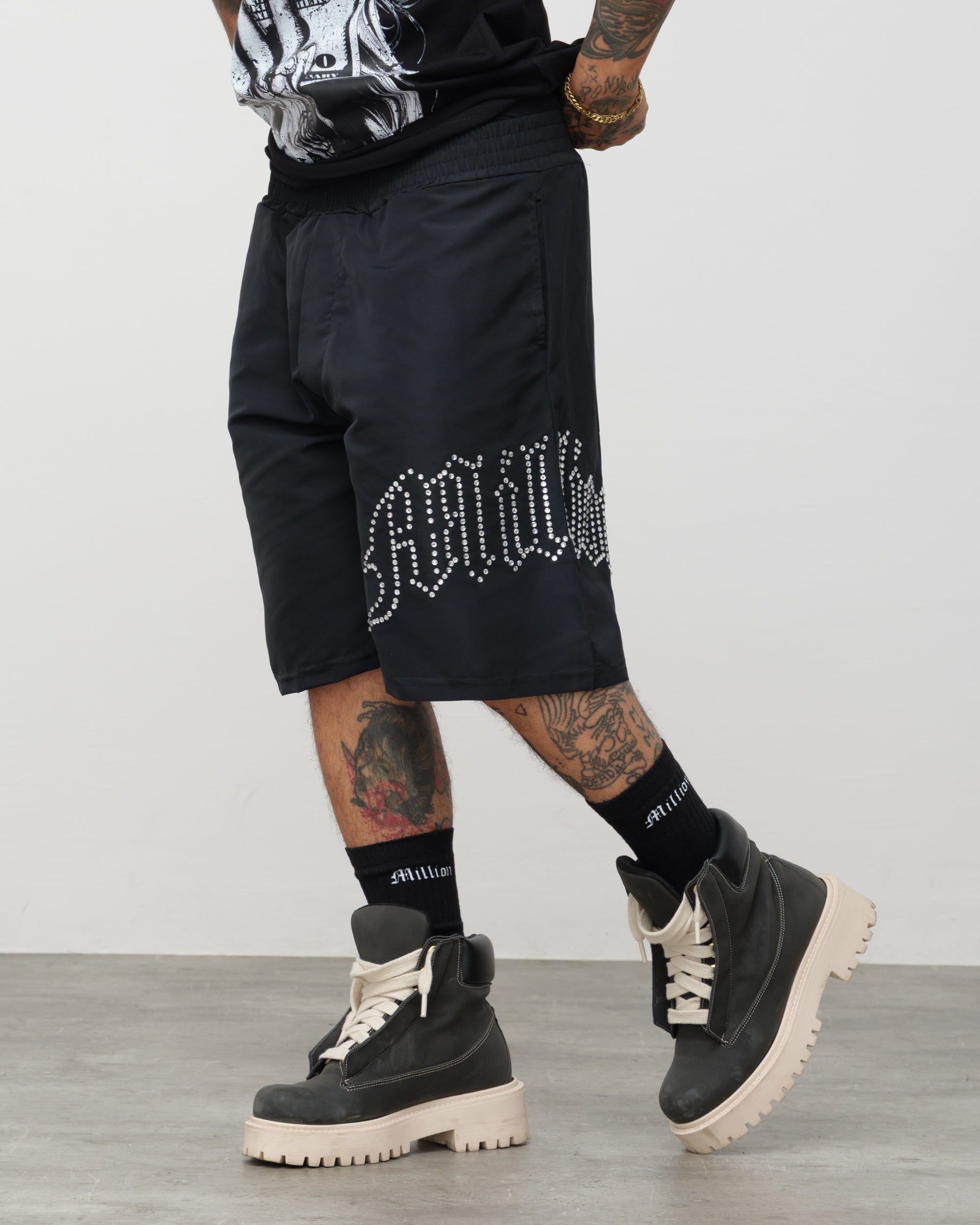 Tech Shorts Black - White Diamond