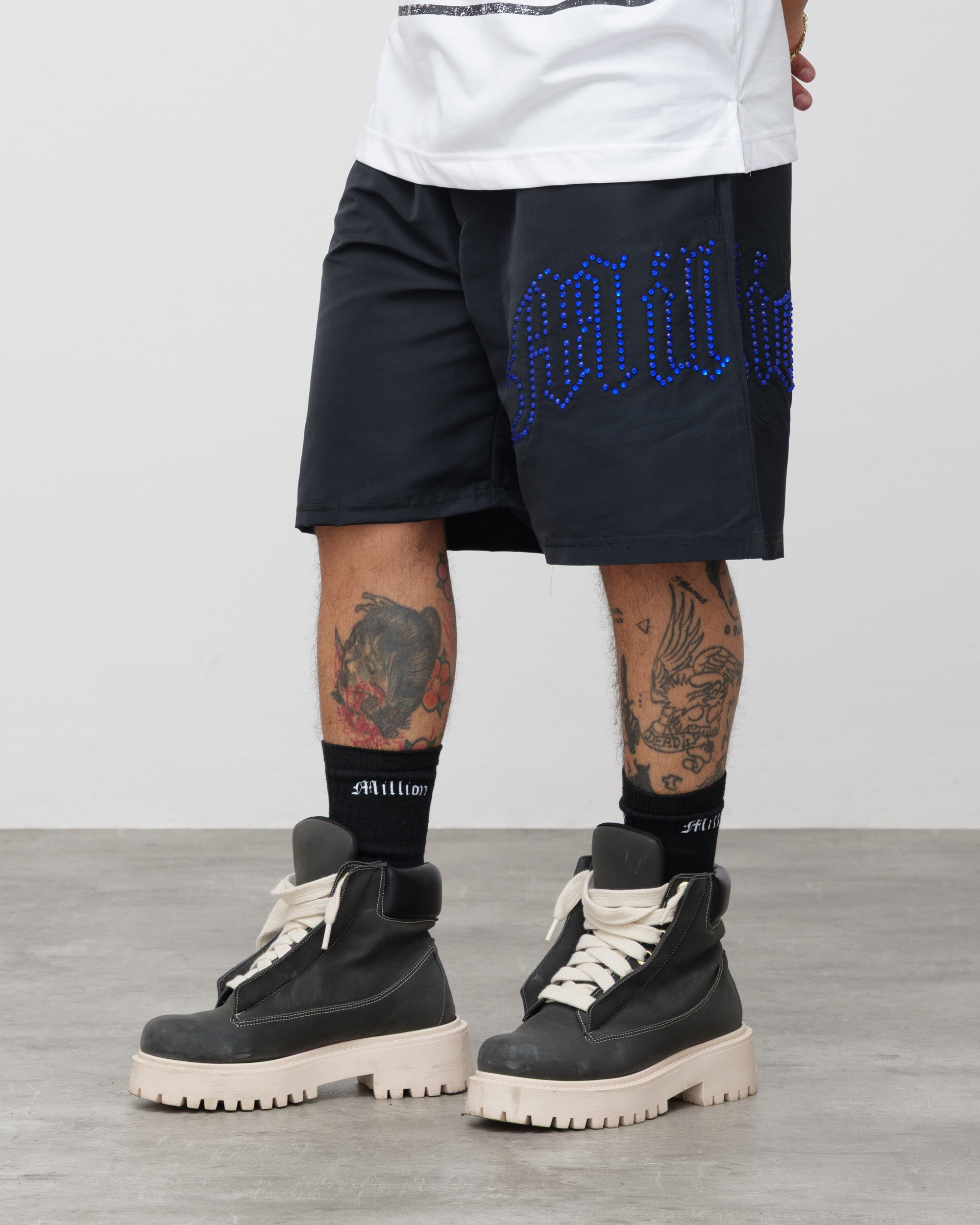 Tech Shorts Black - Blue Diamond