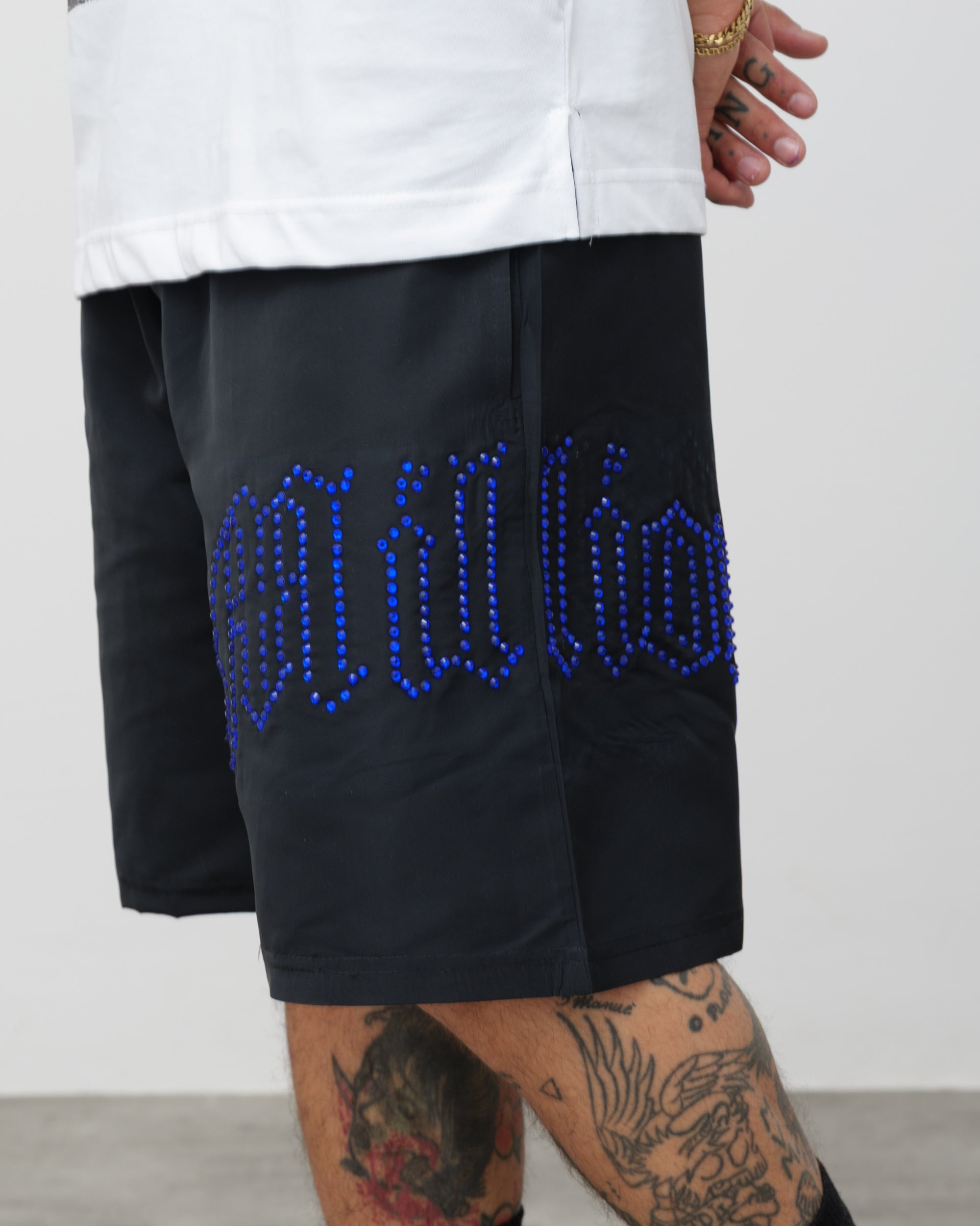 Tech Shorts Black - Blue Diamond