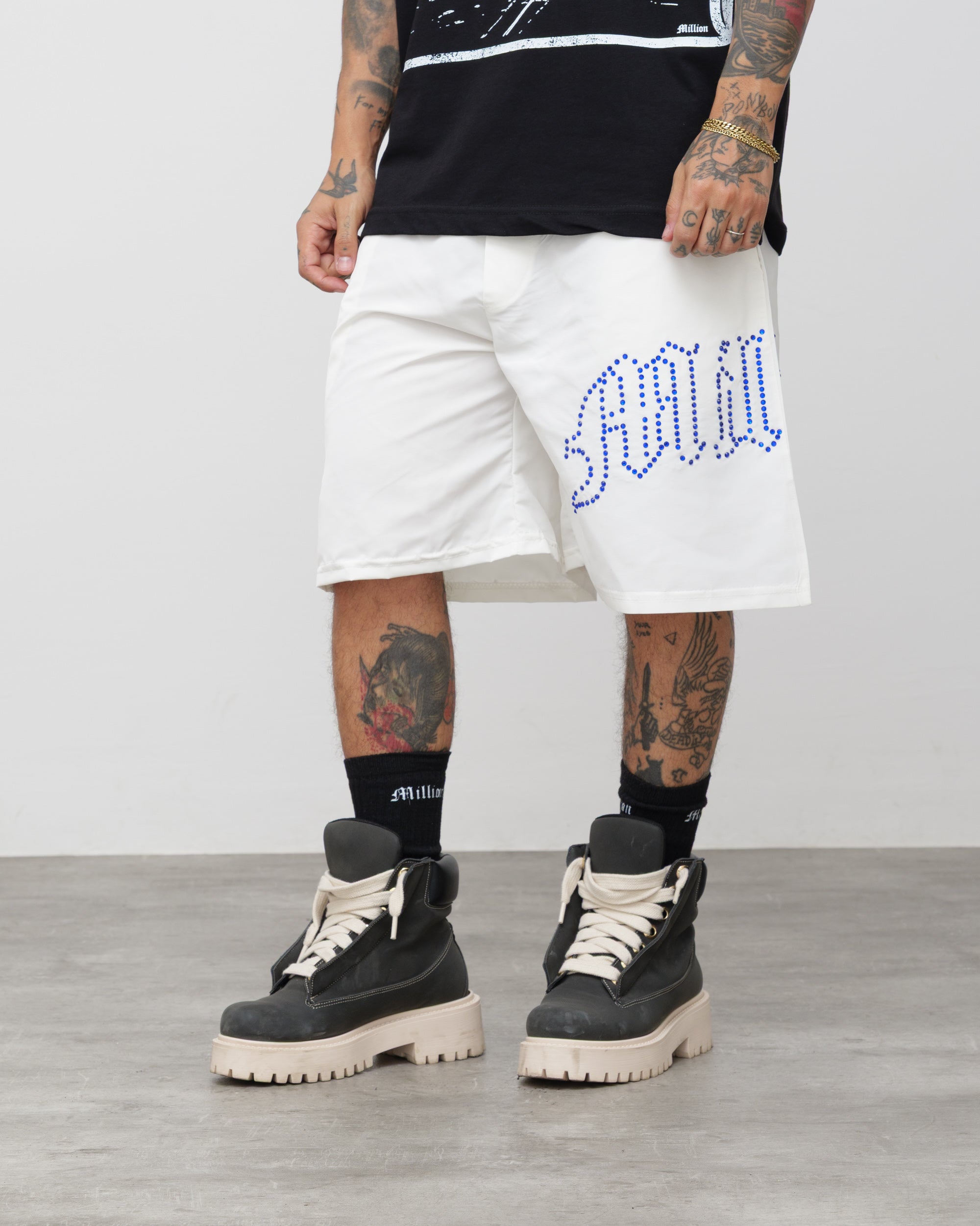 Tech Shorts Black - Blue Diamond