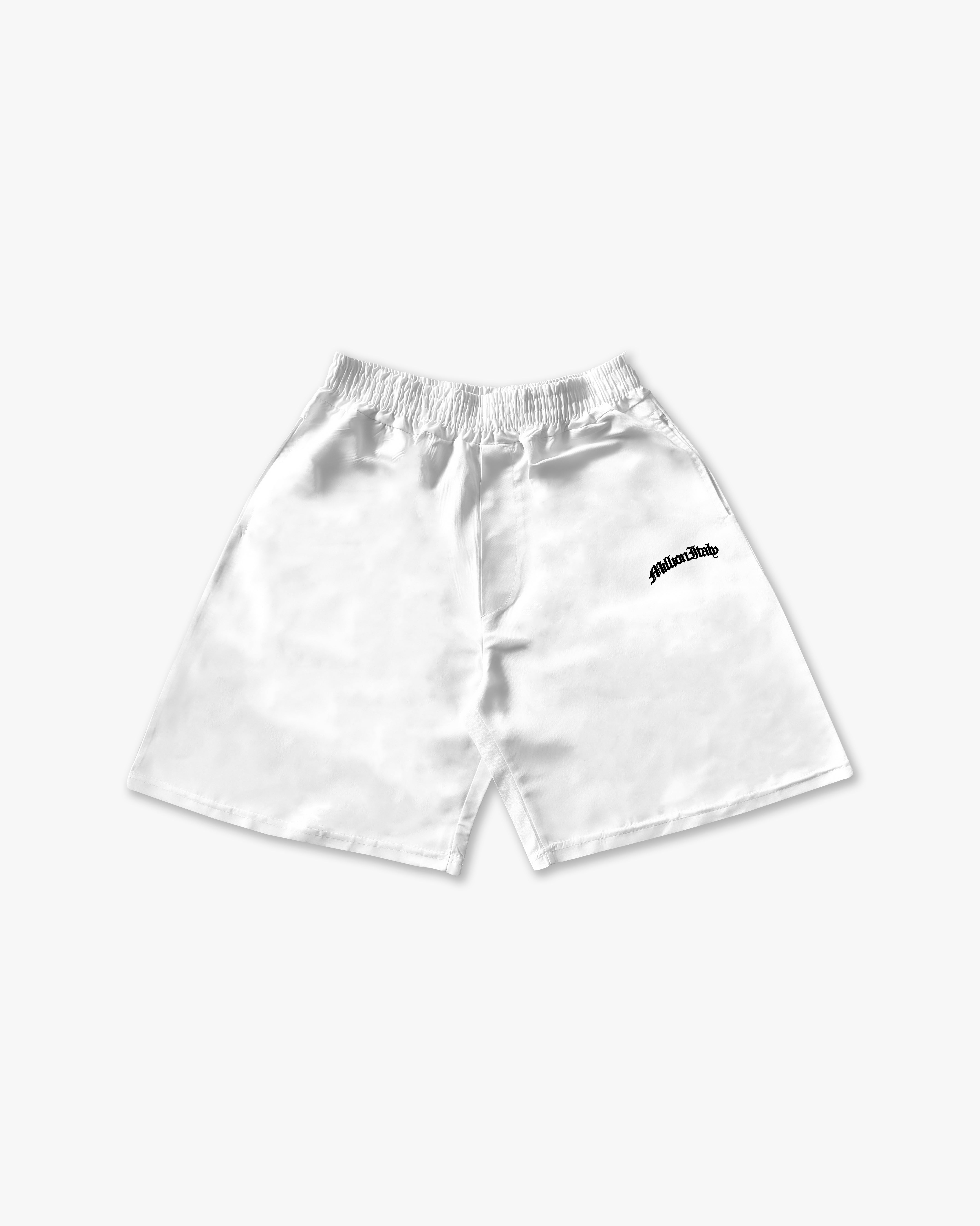 Tech Shorts White - Black Logo