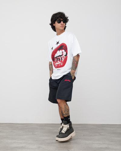 Tech Shorts Black - Red Logo