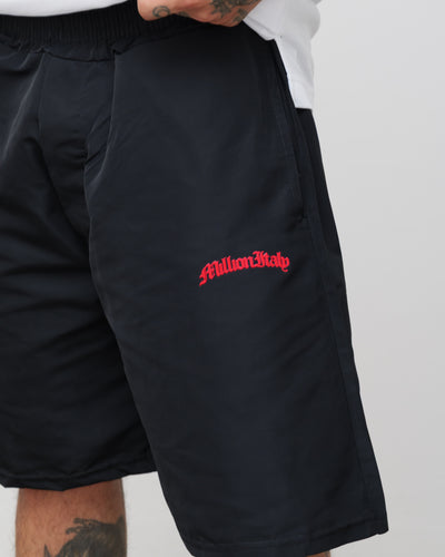 Tech Shorts Black - Red Logo