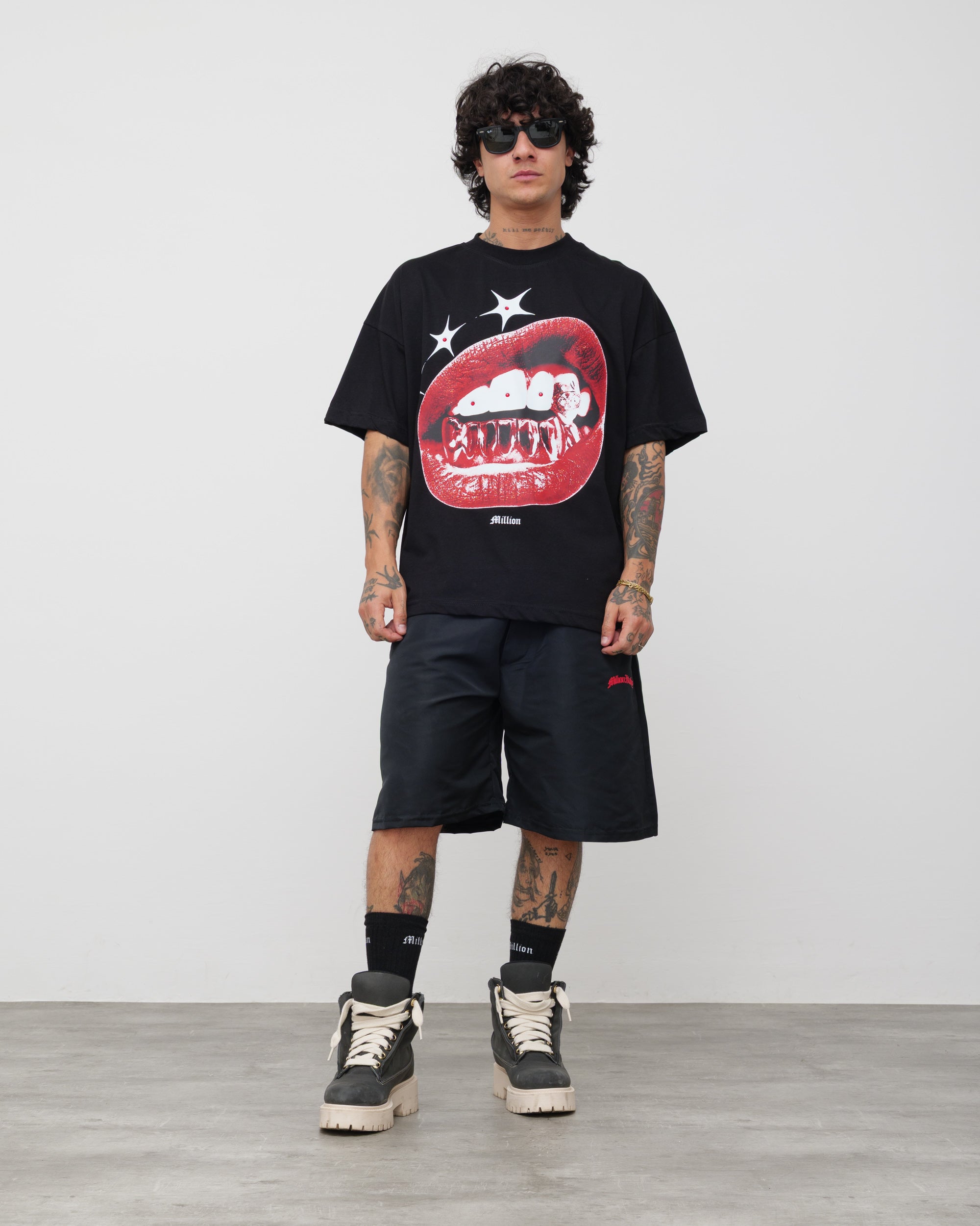 Lips Black T-Shirt