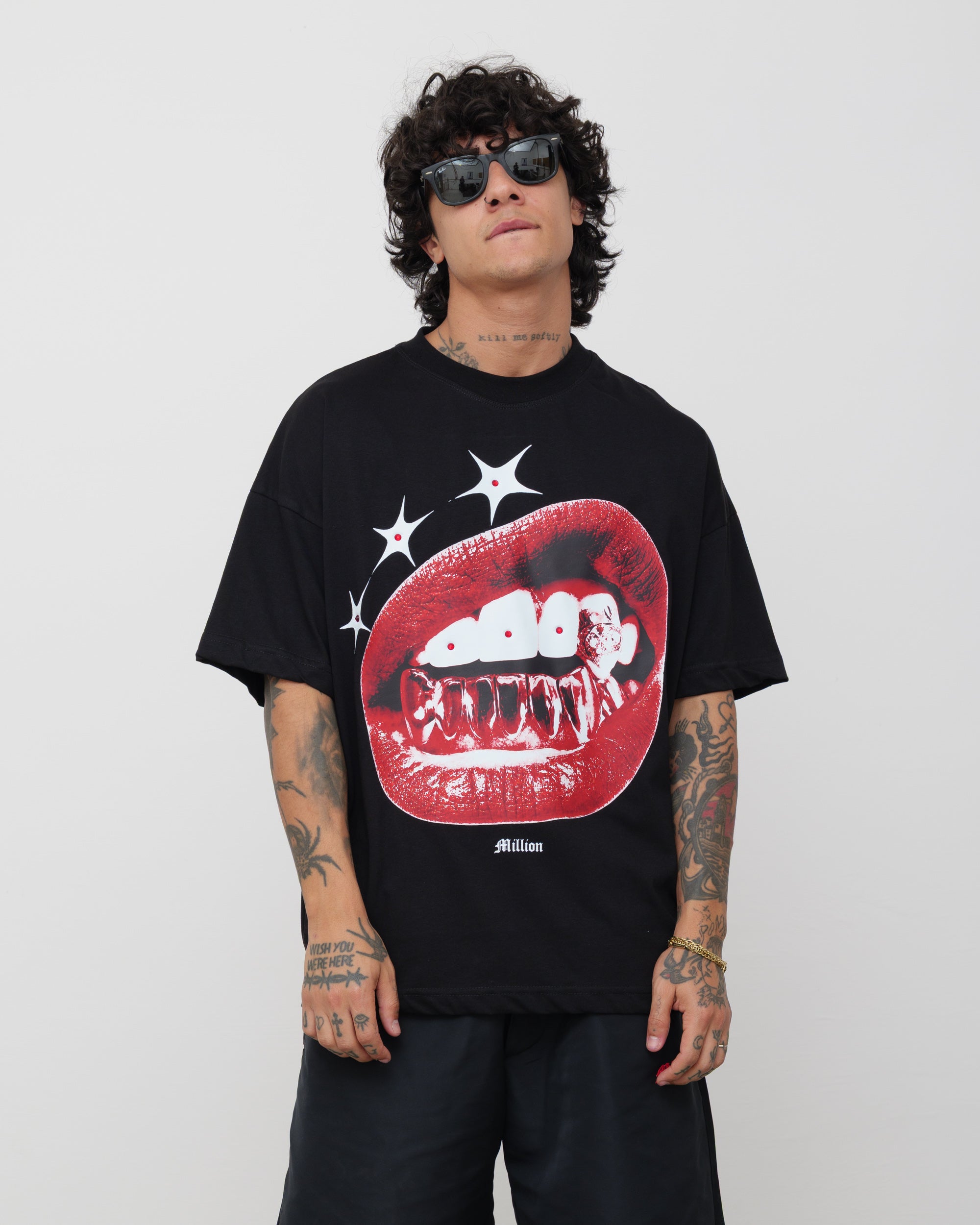 Lips Black T-Shirt