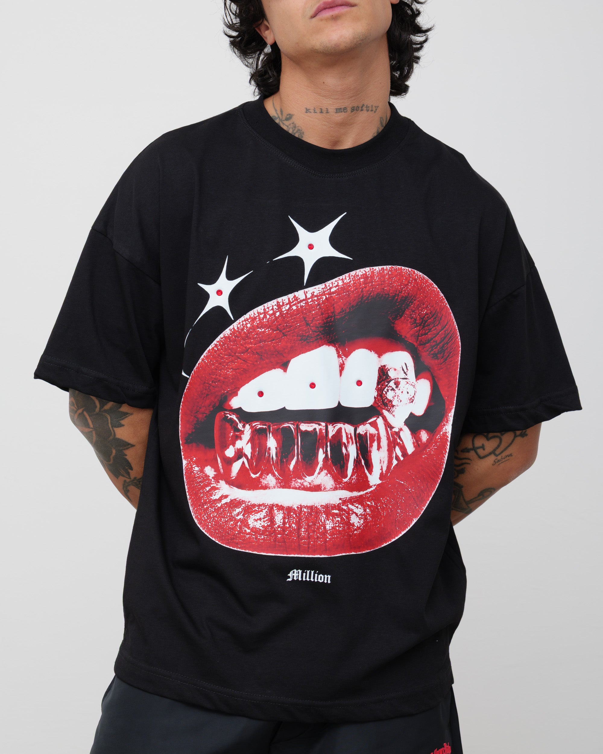 Lips Black T-Shirt