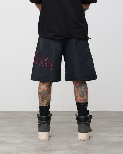 Tech Shorts Black - Red Diamond