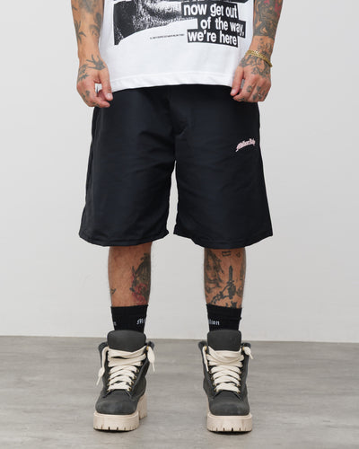 Tech Shorts Black - Pink Logo
