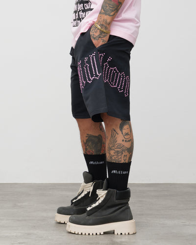 Tech Shorts Black - Pink Diamond