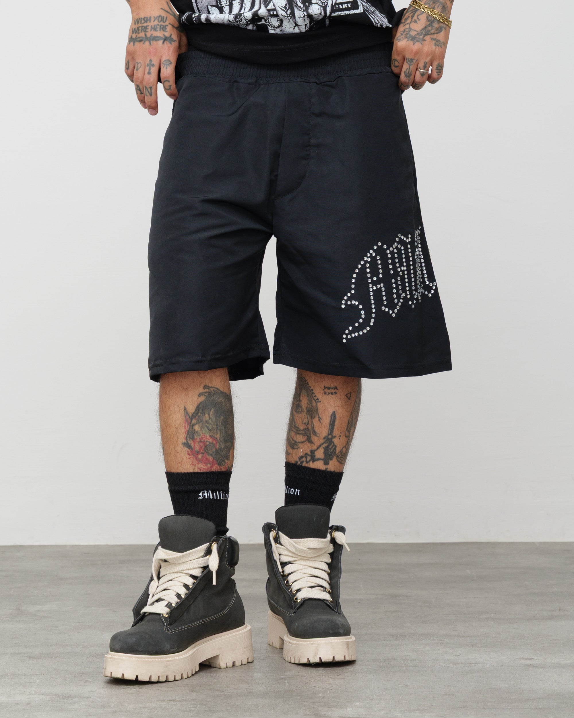 Tech Shorts Black - White Diamond