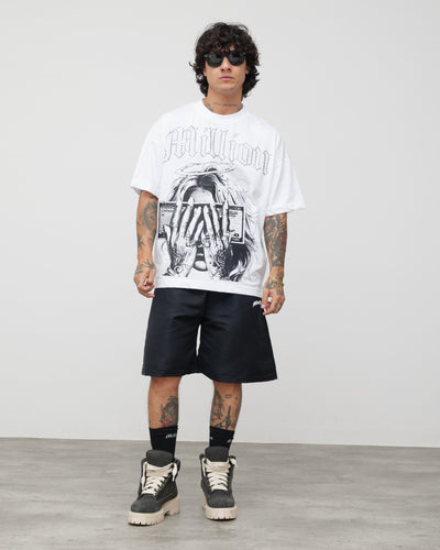 Tech Black Shorts - White Logo