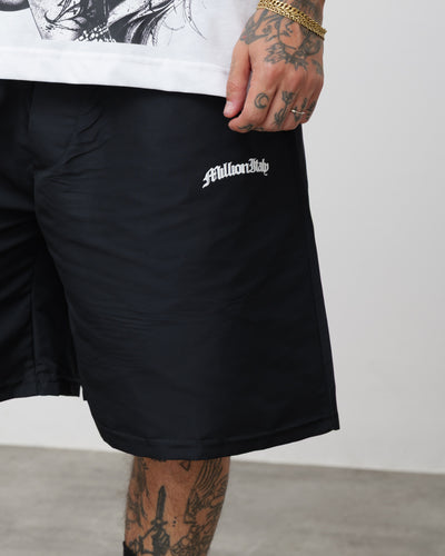 Tech Black Shorts - White Logo