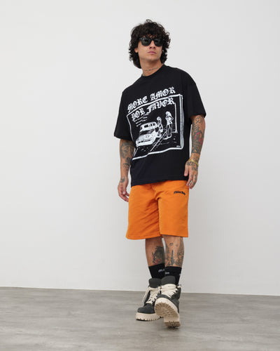 Tech Shorts Orange - Black Logo
