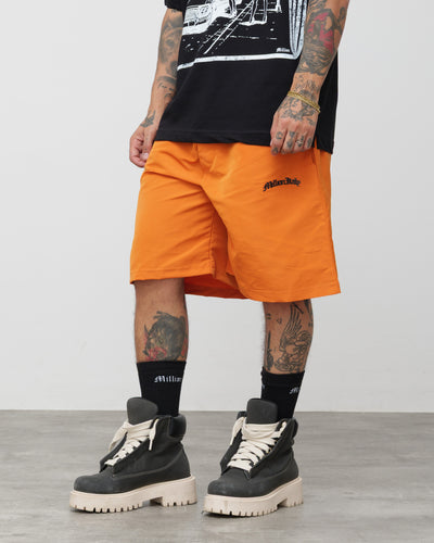 Tech Shorts Orange - Black Logo
