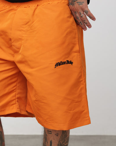 Tech Shorts Orange - Black Logo