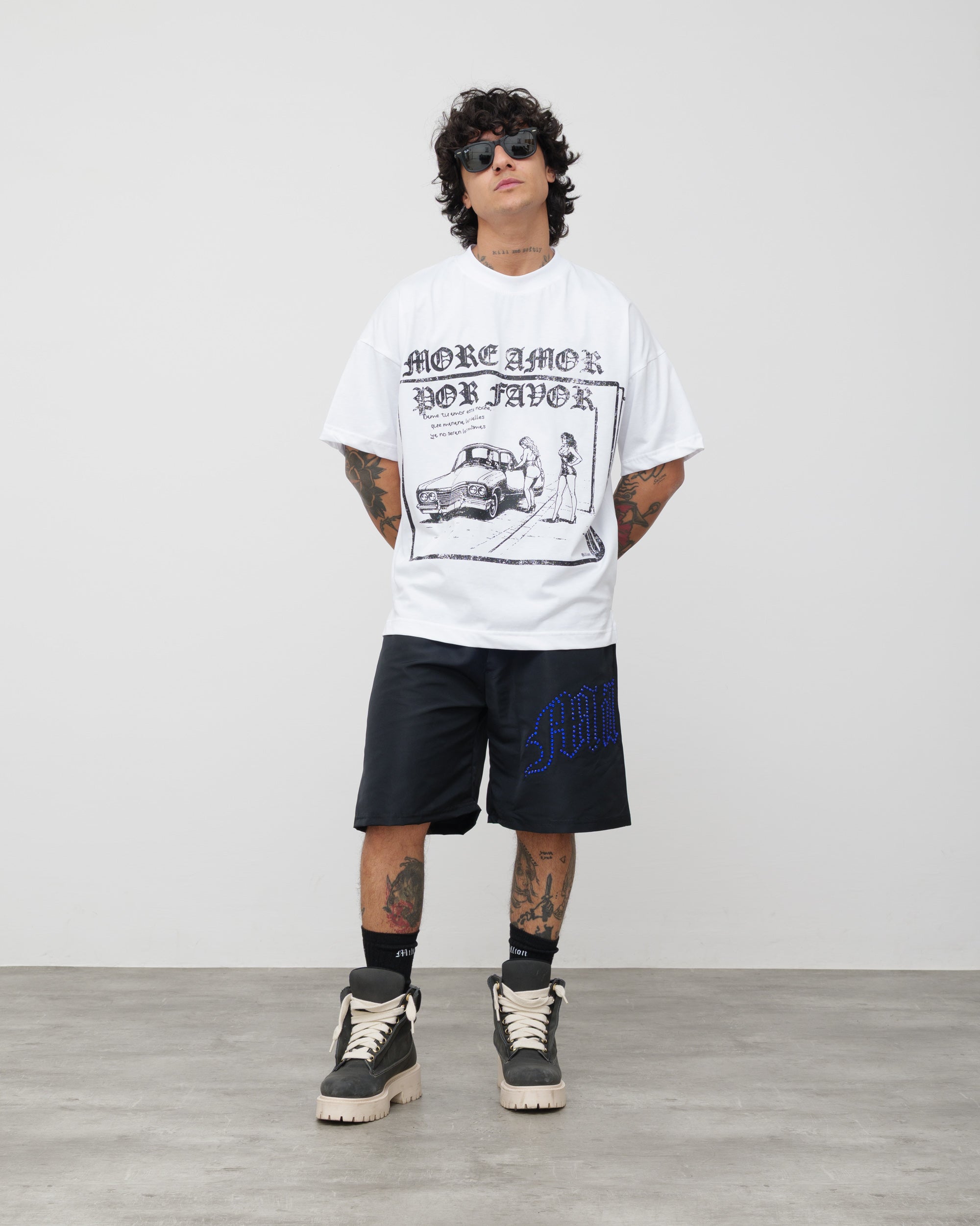 Tech Shorts Black - Blue Diamond
