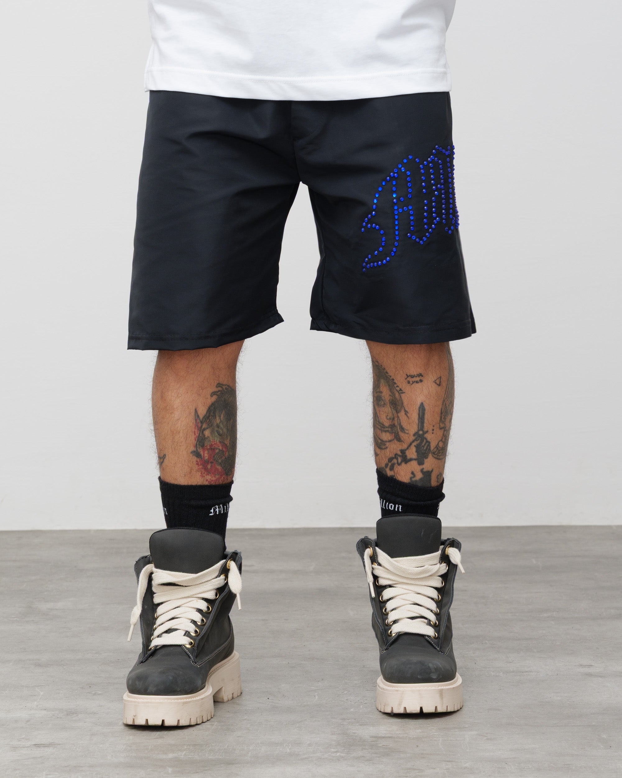 Tech Shorts Black - Blue Diamond