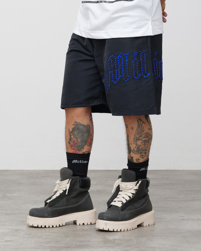 Tech Shorts Black - Blue Diamond
