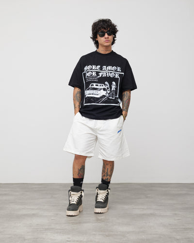 Tech Shorts Black - Blue Logo