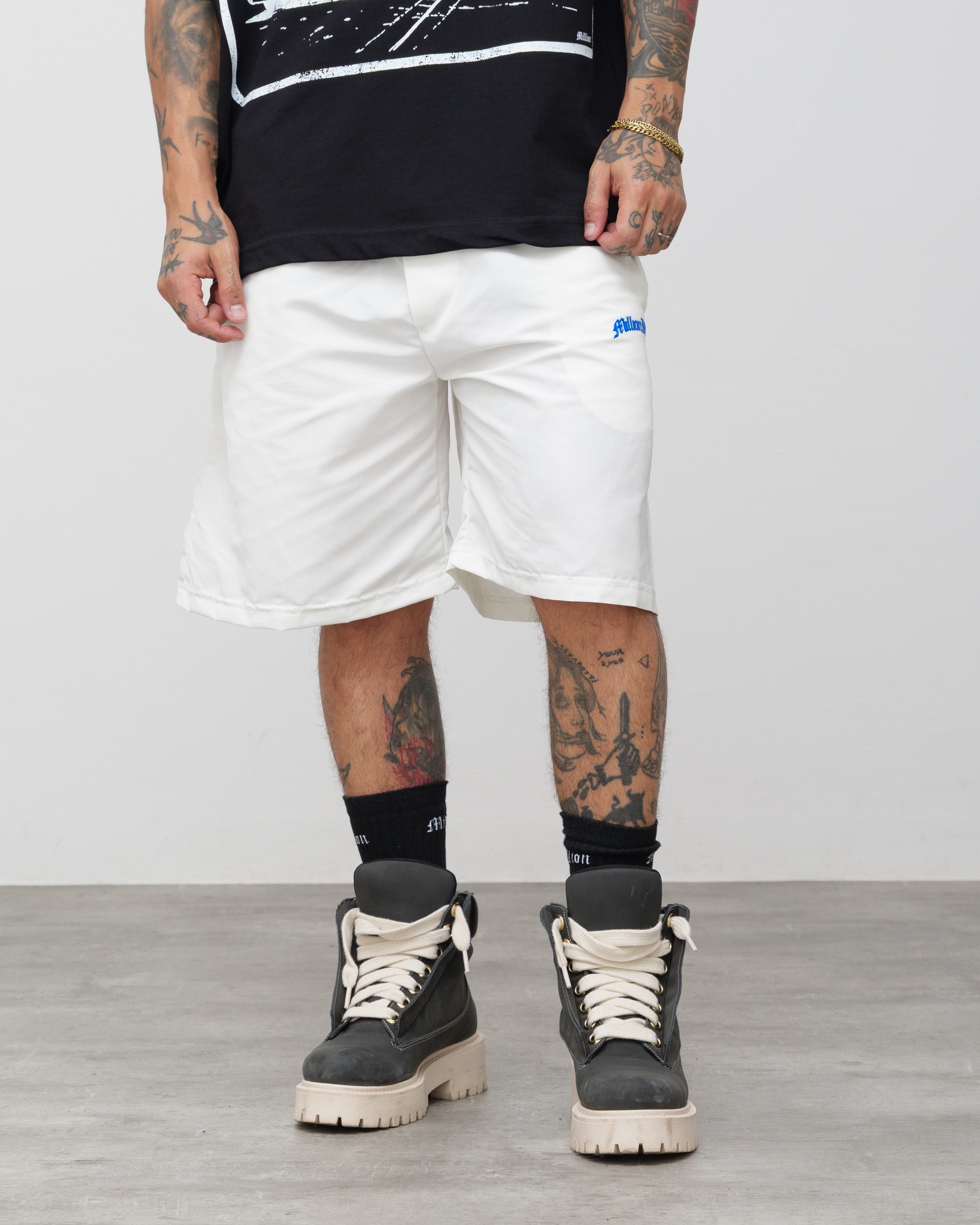 Tech Shorts Black - Blue Logo