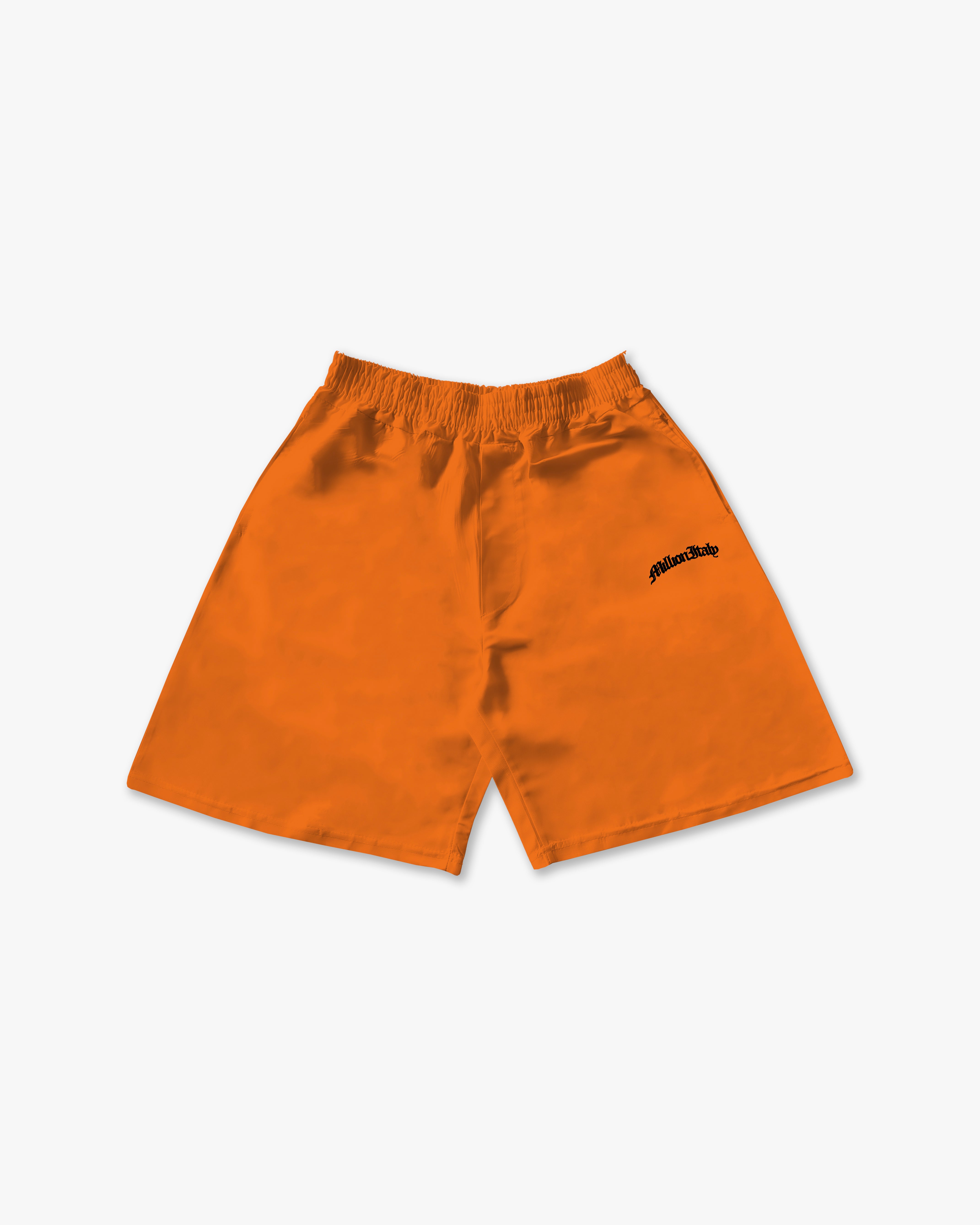 Tech Shorts Orange - Black Logo