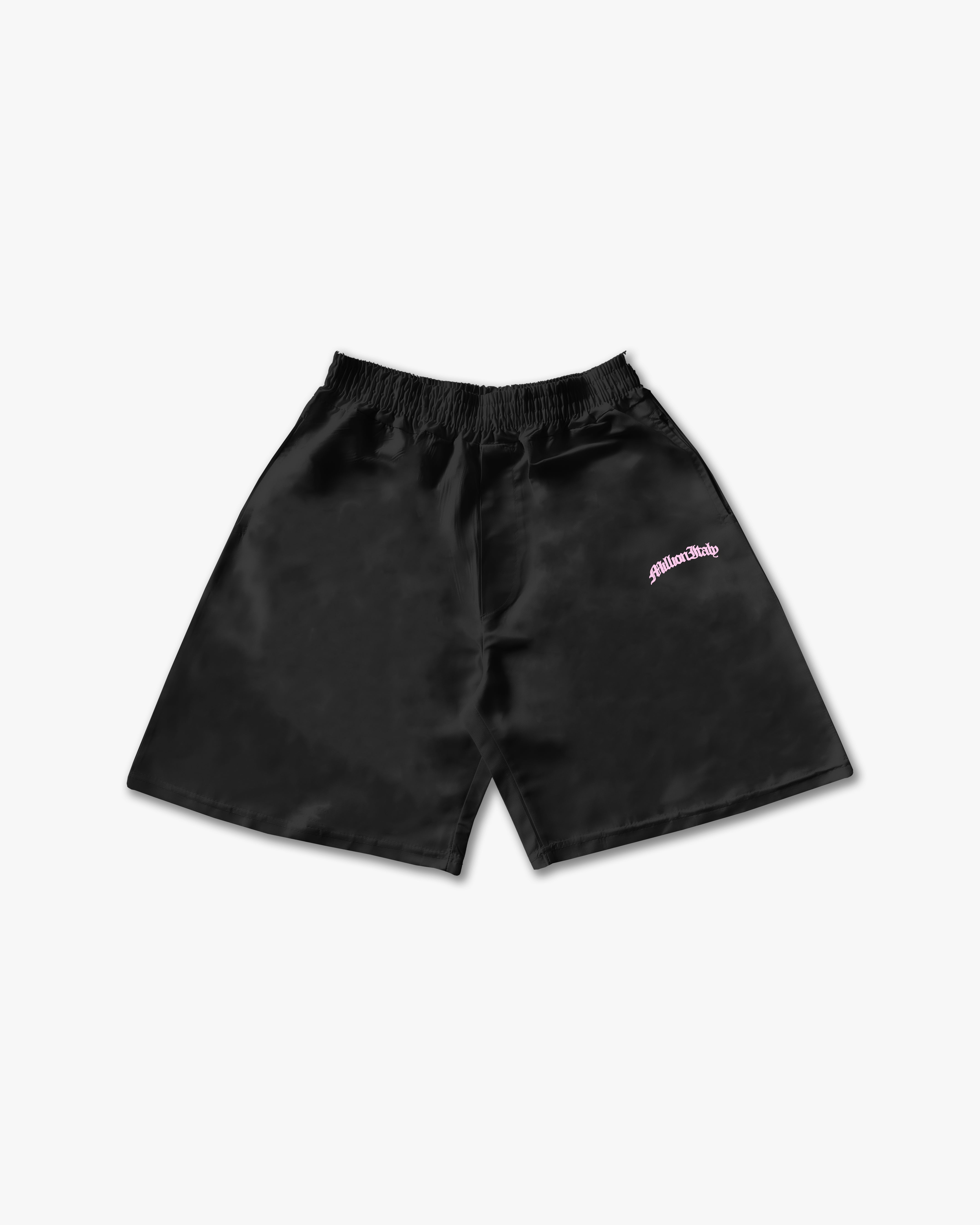 Tech Shorts Black - Pink Logo