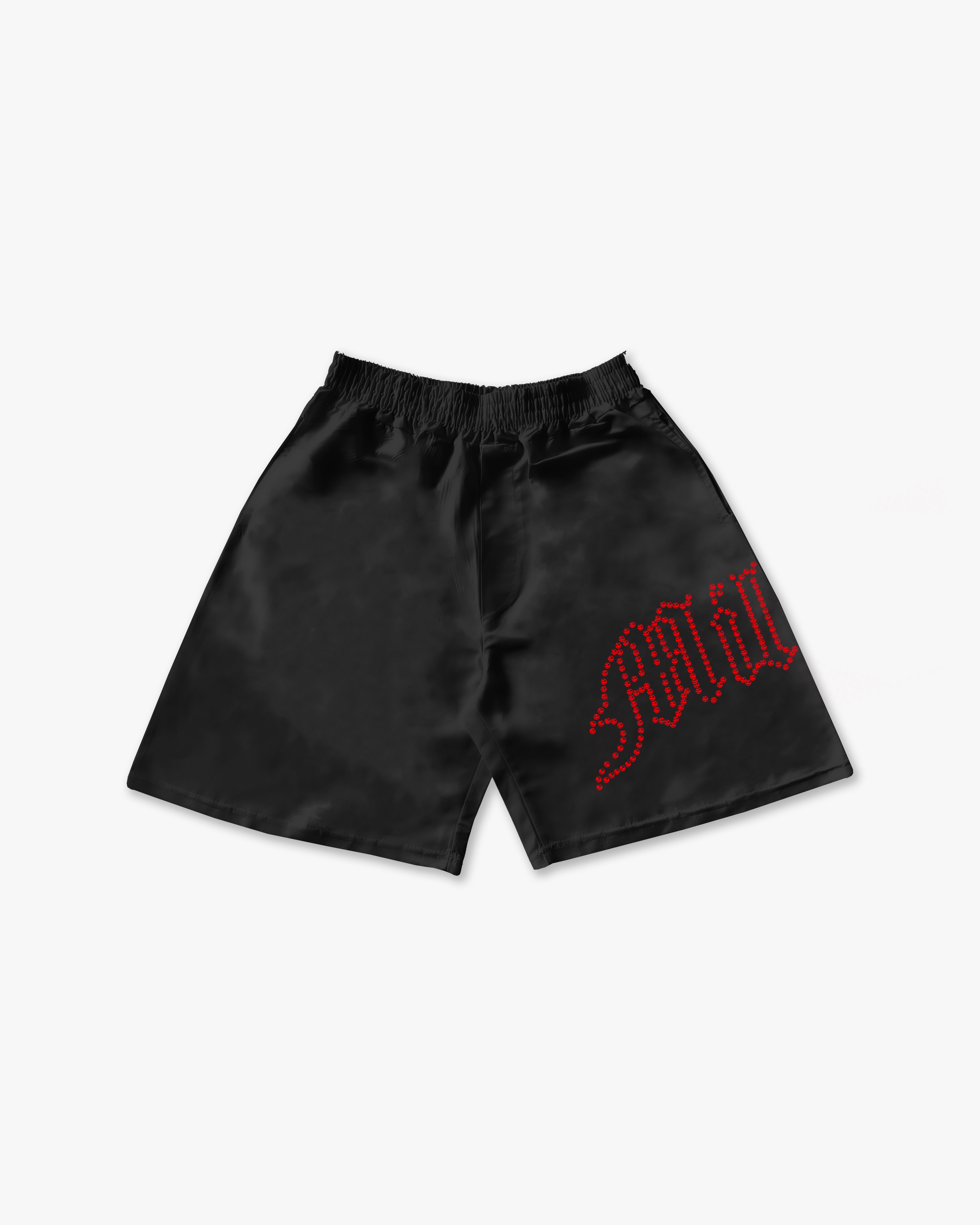 Tech Shorts Black - Red Diamond